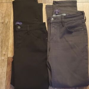 NYDJ Women's Black and Dark Gray Skinny Jeans